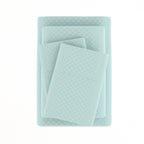 Ensemble de draps à poche profonde Soft Essentials doublement brossé à carreaux gaufrés, 4 pièces
