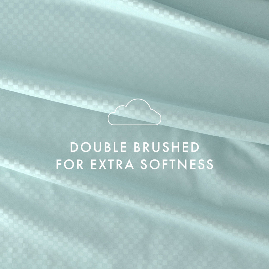 Ensemble de draps à poche profonde Soft Essentials doublement brossé à carreaux gaufrés, 4 pièces