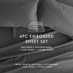 Ensemble de draps à poche profonde Soft Essentials doublement brossé à carreaux gaufrés, 4 pièces
