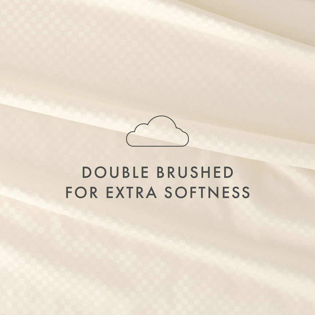 Ensemble de draps à poche profonde Soft Essentials doublement brossé à carreaux gaufrés, 4 pièces