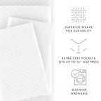 Ensemble de draps à poche profonde Soft Essentials doublement brossé à carreaux gaufrés, 4 pièces