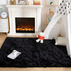 Tapis d'intérieur doux et moelleux, moderne et moelleux - 4' x 5,3'