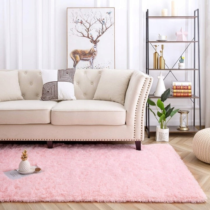 Tapis d'intérieur doux et moelleux, moderne et moelleux - 4' x 5,3'