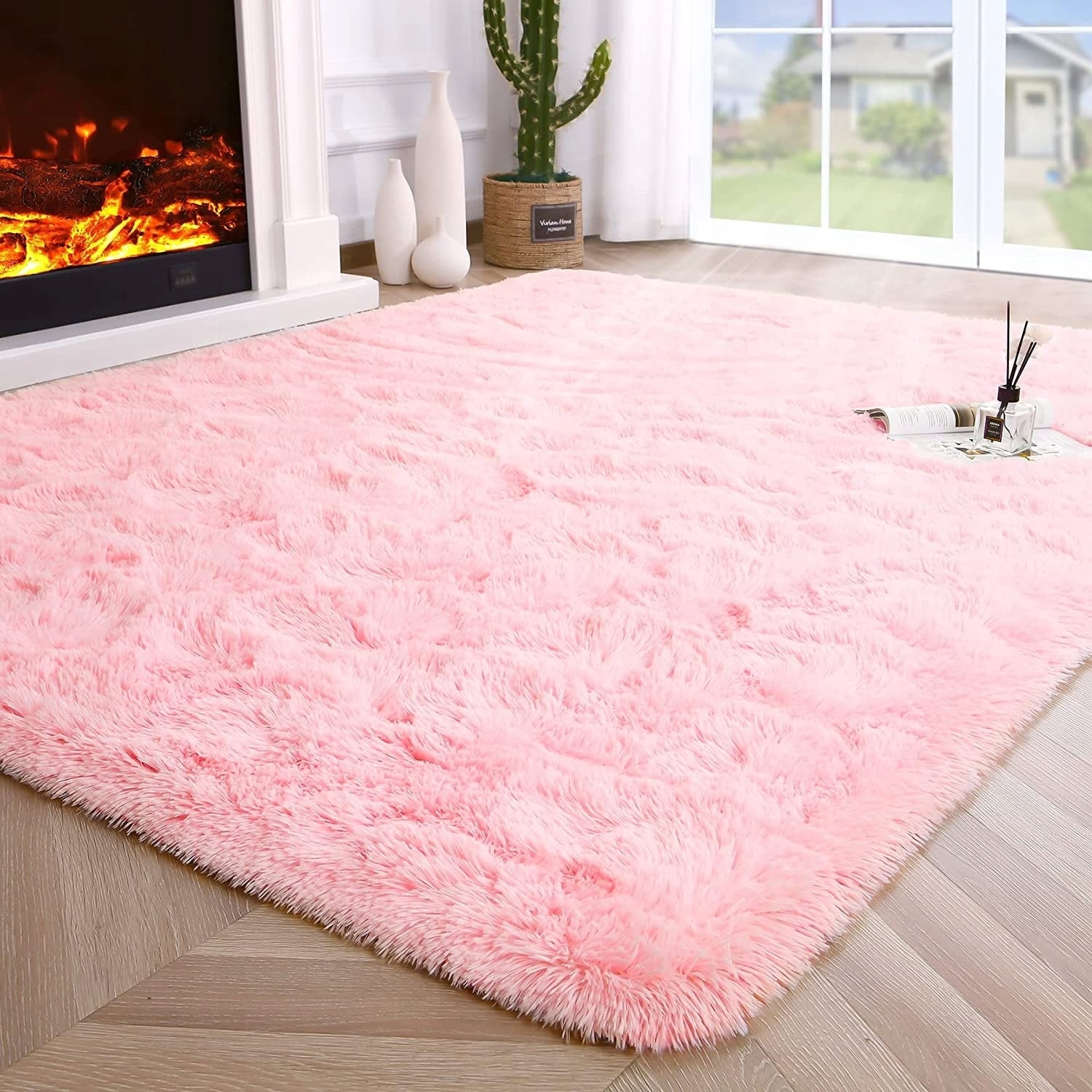 Tapis d'intérieur doux et moelleux, moderne et moelleux - 4' x 5,3'