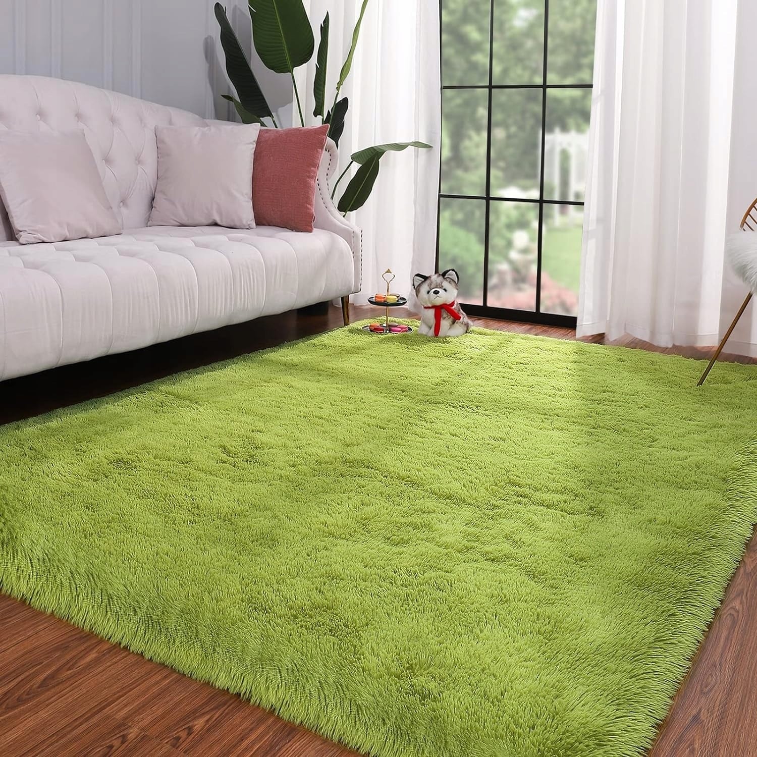 Tapis d'intérieur doux et moelleux, moderne et moelleux - 4' x 5,3'