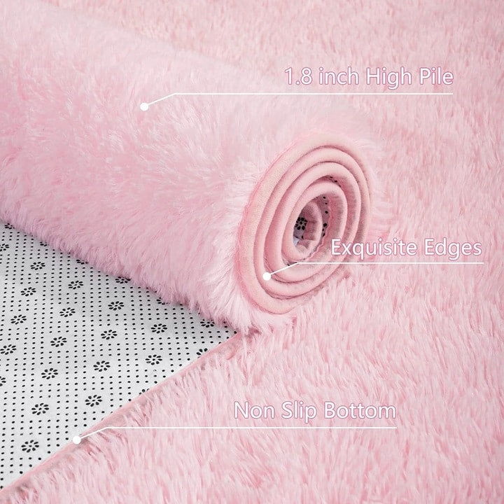 Tapis d'intérieur doux et moelleux, moderne et moelleux - 4' x 5,3'