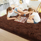Tapis d'intérieur doux et moelleux, moderne et moelleux - 4' x 5,3'