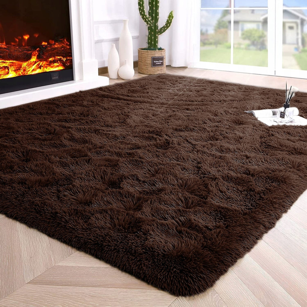 Tapis d'intérieur doux et moelleux, moderne et moelleux - 4' x 5,3'