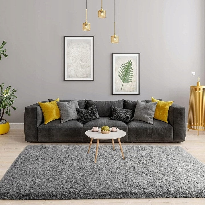 Tapis d'intérieur doux et moelleux, moderne et moelleux - 4' x 5,3'