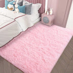 Tapis d'intérieur doux et moelleux, moderne et moelleux - 4' x 5,3'