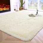 Tapis d'intérieur doux et moelleux, moderne et moelleux - 4' x 5,3'