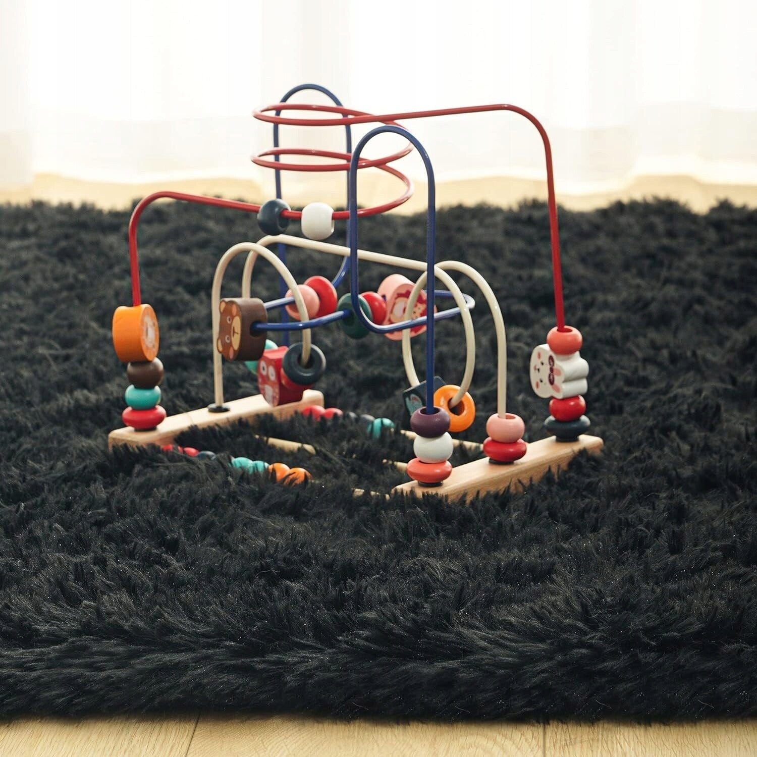 Tapis d'intérieur doux et moelleux, moderne et moelleux - 4' x 5,3'