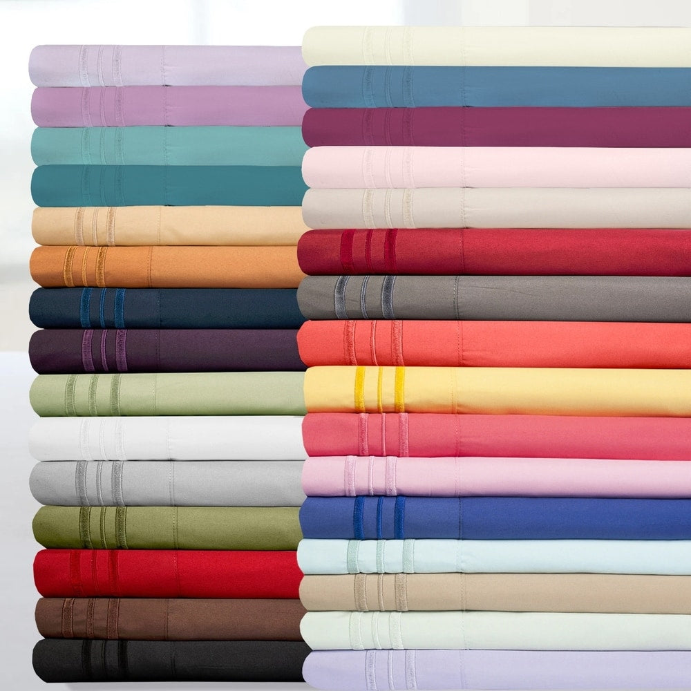 Ensemble de draps 5 pièces en microfibre douce pour lit king size