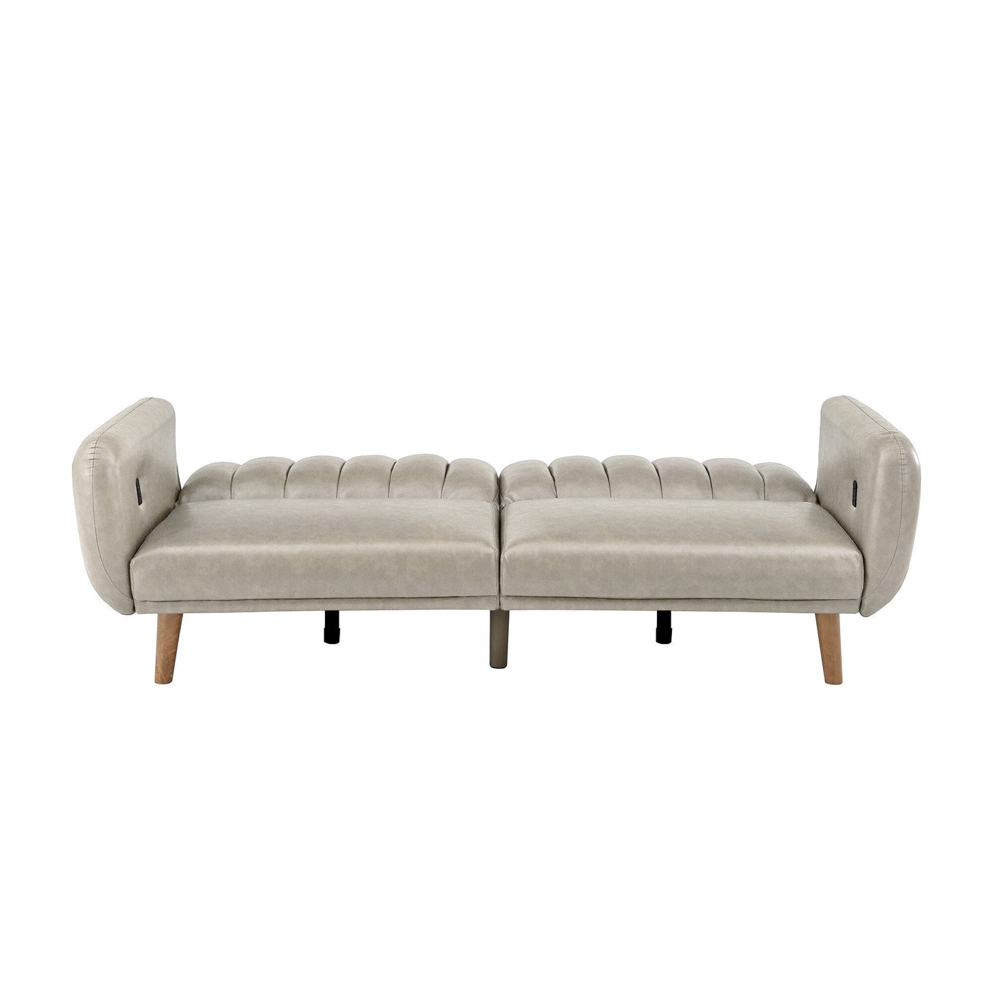 Canapé-lit futon convertible rembourré Sogndal à dossier divisé avec ports de chargement USB par iNSPIRE Q Modern
