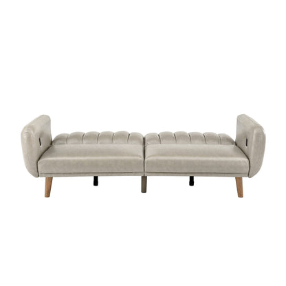 Canapé-lit futon convertible rembourré Sogndal à dossier divisé avec ports de chargement USB par iNSPIRE Q Modern