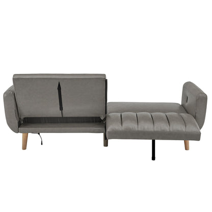 Canapé-lit futon convertible rembourré Sogndal à dossier divisé avec ports de chargement USB par iNSPIRE Q Modern
