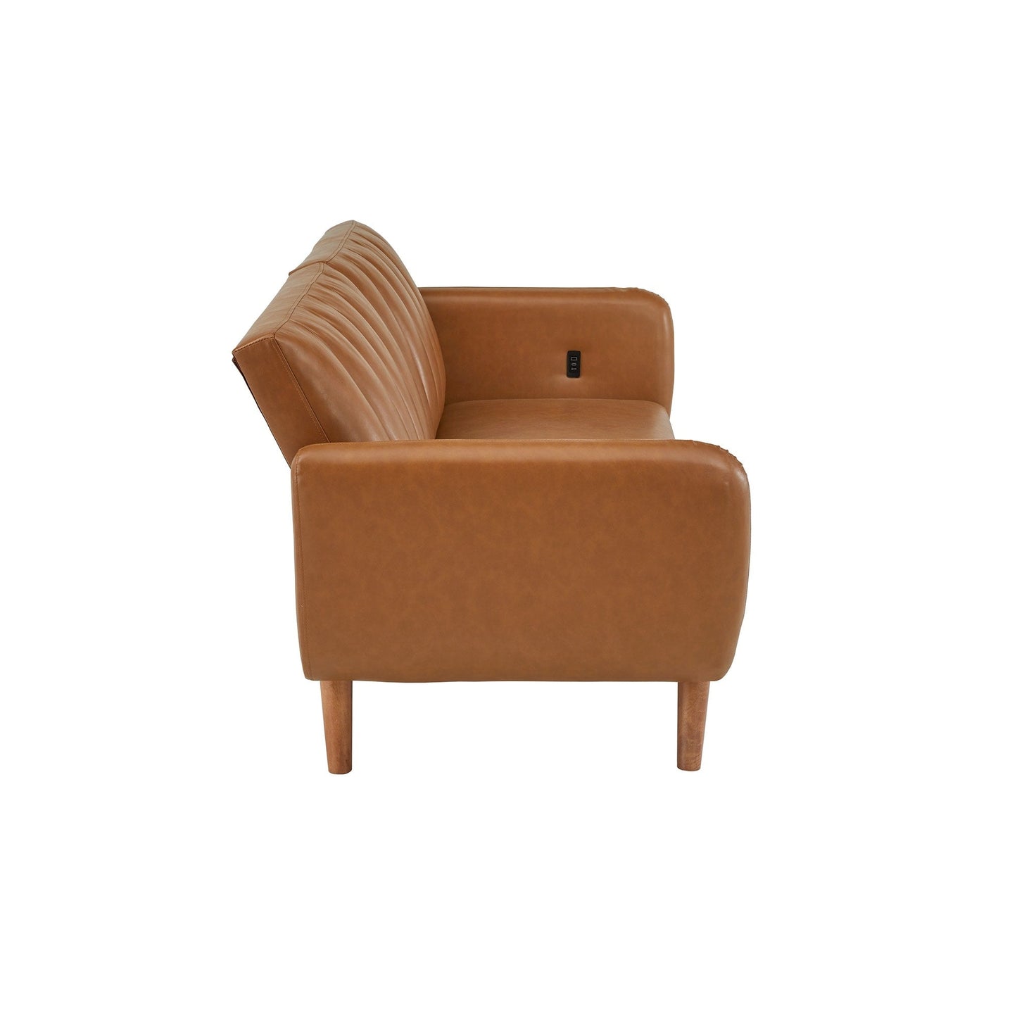 Canapé-lit futon convertible rembourré Sogndal à dossier divisé avec ports de chargement USB par iNSPIRE Q Modern