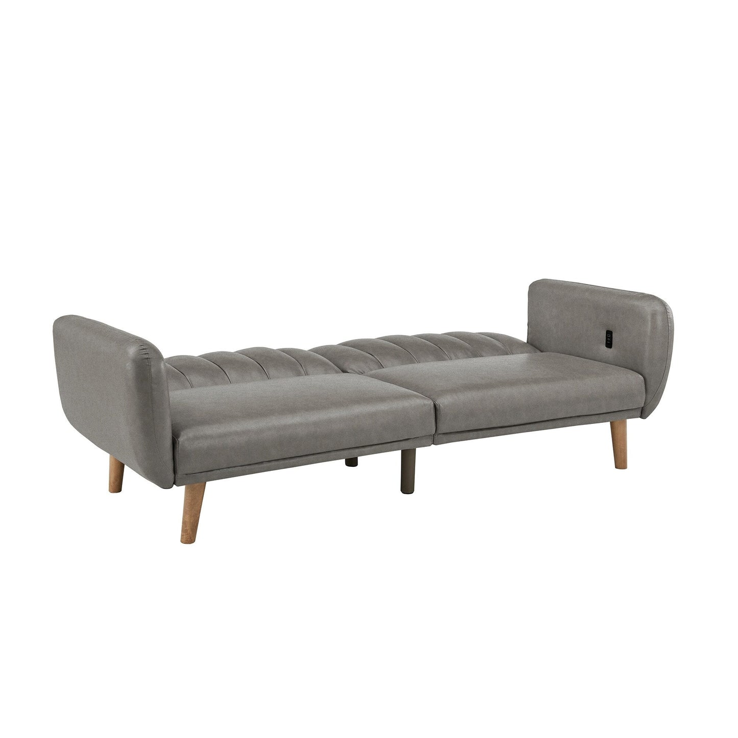 Canapé-lit futon convertible rembourré Sogndal à dossier divisé avec ports de chargement USB par iNSPIRE Q Modern
