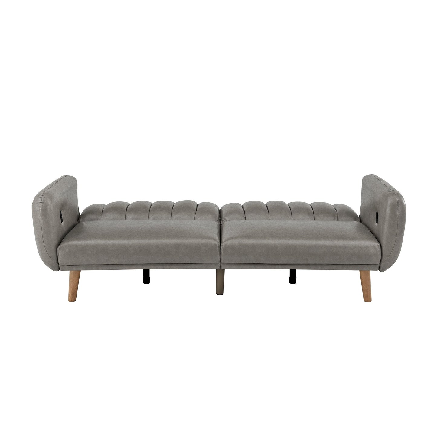 Canapé-lit futon convertible rembourré Sogndal à dossier divisé avec ports de chargement USB par iNSPIRE Q Modern