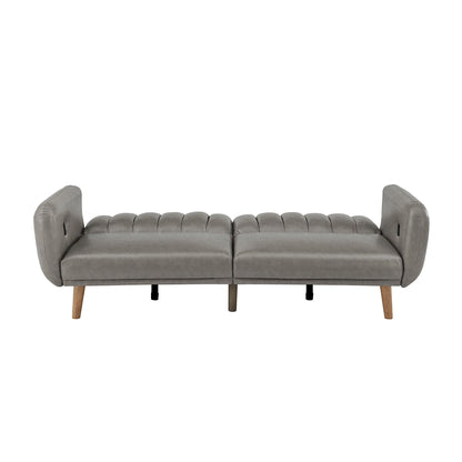 Canapé-lit futon convertible rembourré Sogndal à dossier divisé avec ports de chargement USB par iNSPIRE Q Modern