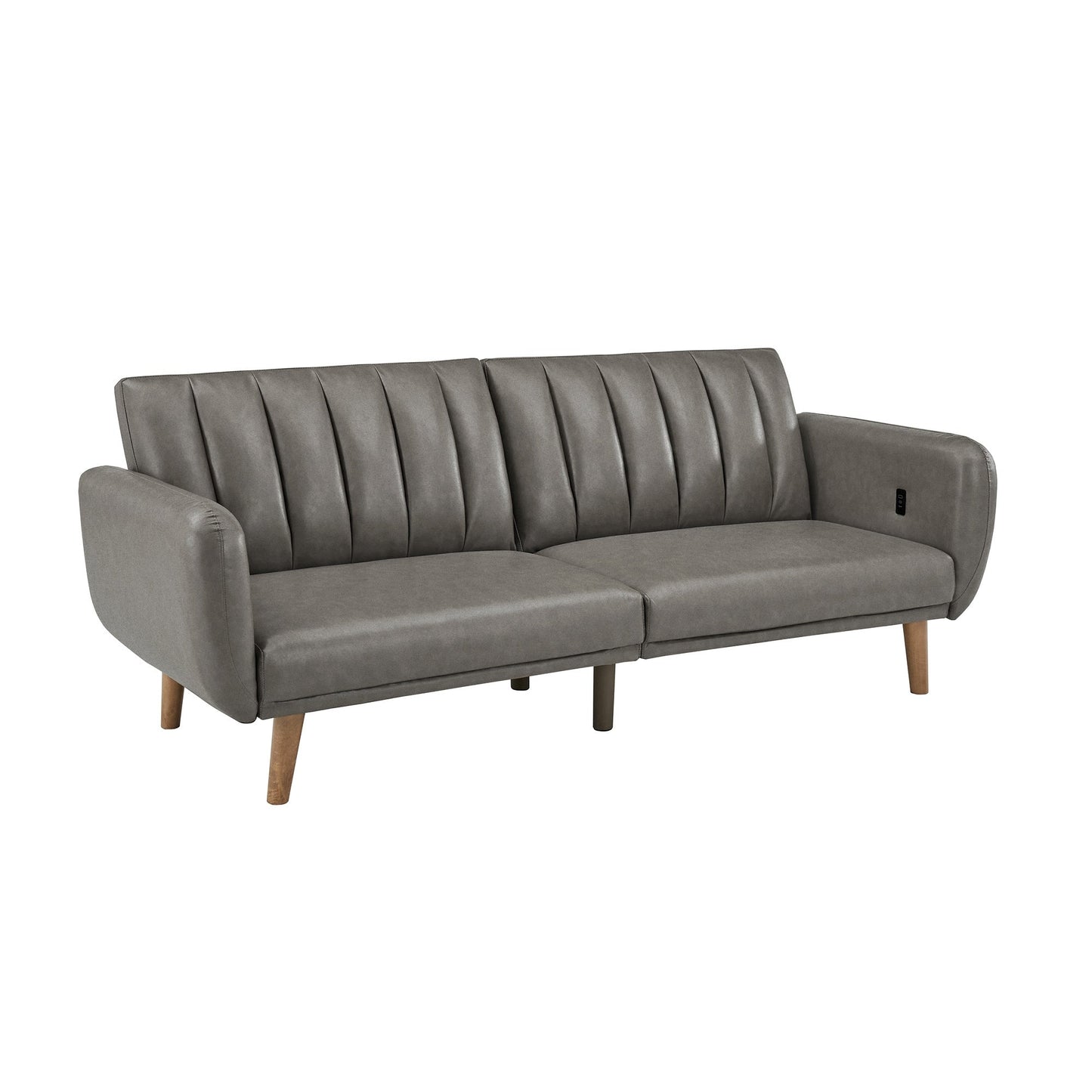 Canapé-lit futon convertible rembourré Sogndal à dossier divisé avec ports de chargement USB par iNSPIRE Q Modern