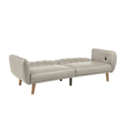 Canapé-lit futon convertible rembourré Sogndal à dossier divisé avec ports de chargement USB par iNSPIRE Q Modern
