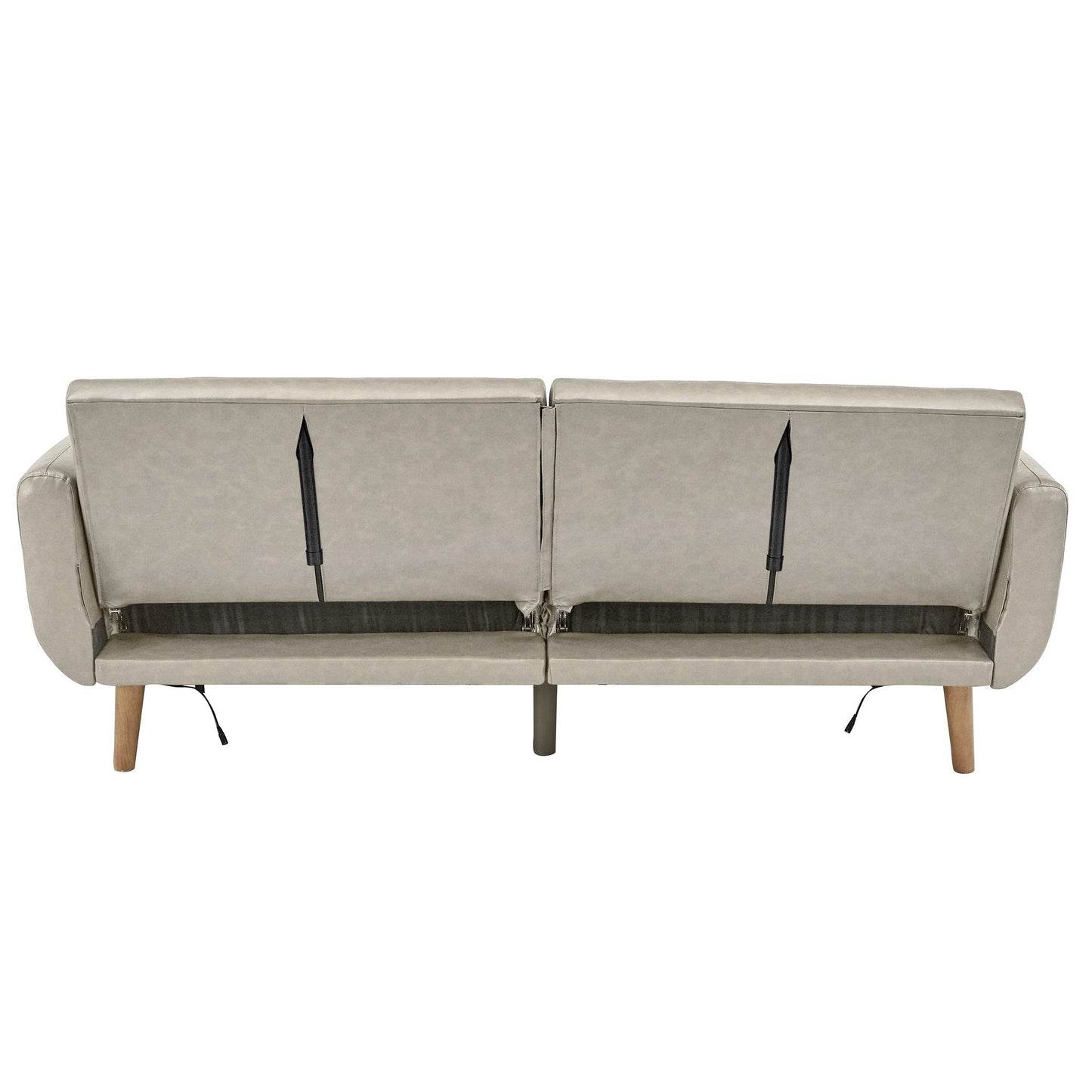 Canapé-lit futon convertible rembourré Sogndal à dossier divisé avec ports de chargement USB par iNSPIRE Q Modern