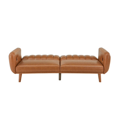 Canapé-lit futon convertible rembourré Sogndal à dossier divisé avec ports de chargement USB par iNSPIRE Q Modern