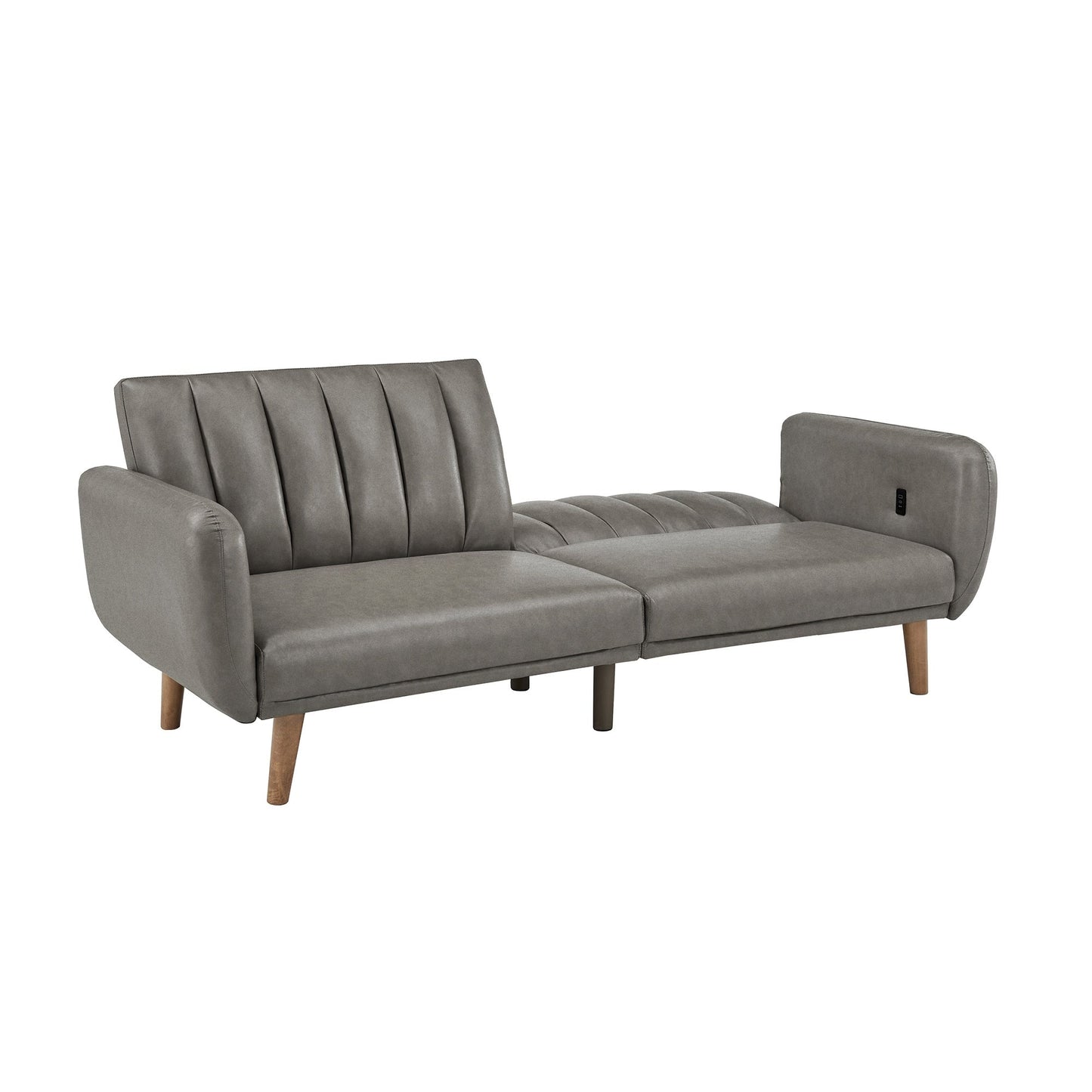 Canapé-lit futon convertible rembourré Sogndal à dossier divisé avec ports de chargement USB par iNSPIRE Q Modern