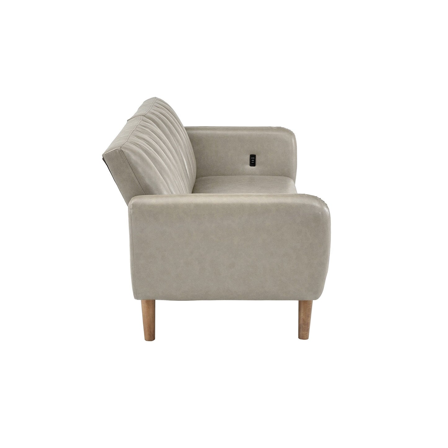 Canapé-lit futon convertible rembourré Sogndal à dossier divisé avec ports de chargement USB par iNSPIRE Q Modern