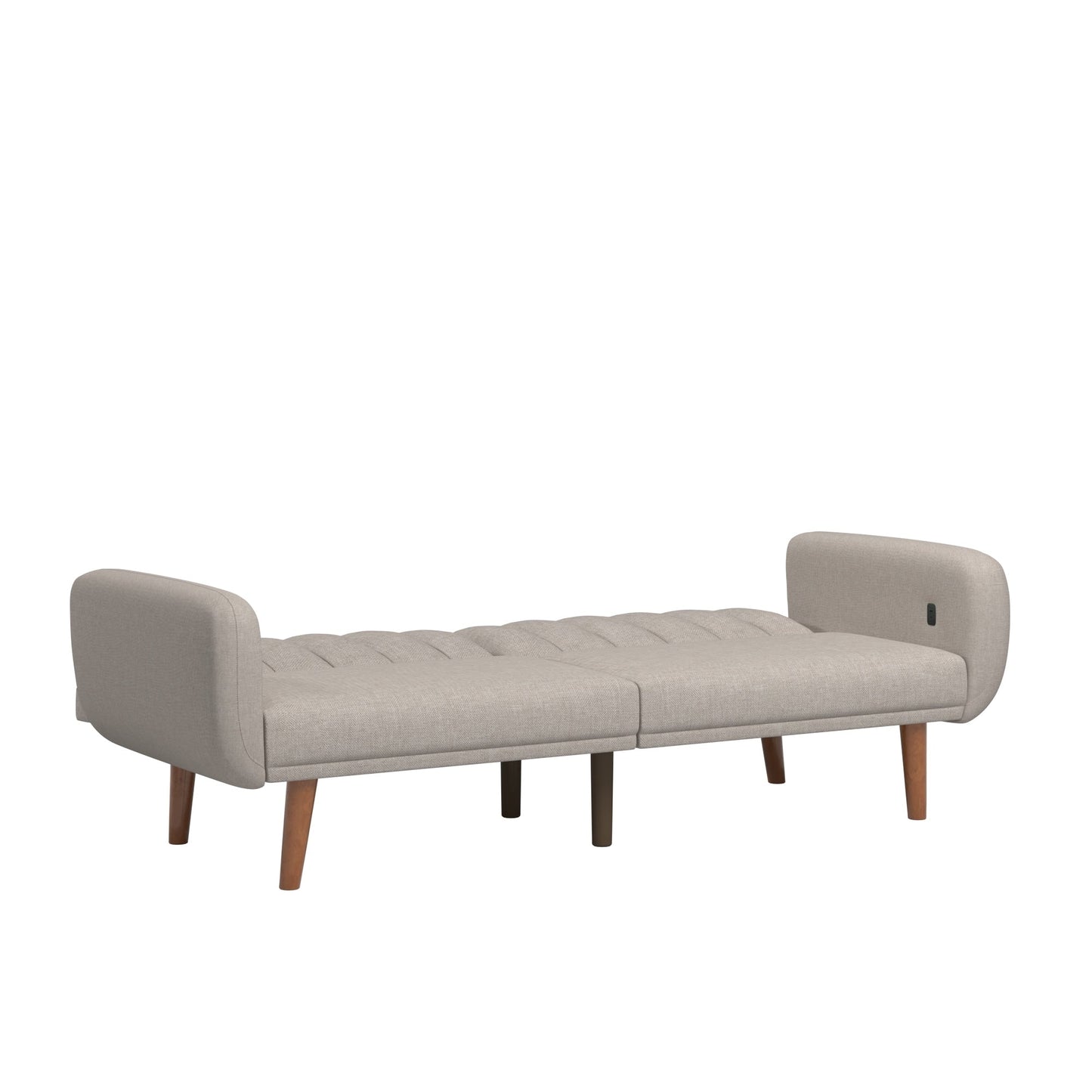 Canapé-lit futon convertible rembourré Sogndal à dossier divisé avec ports de chargement USB par iNSPIRE Q Modern