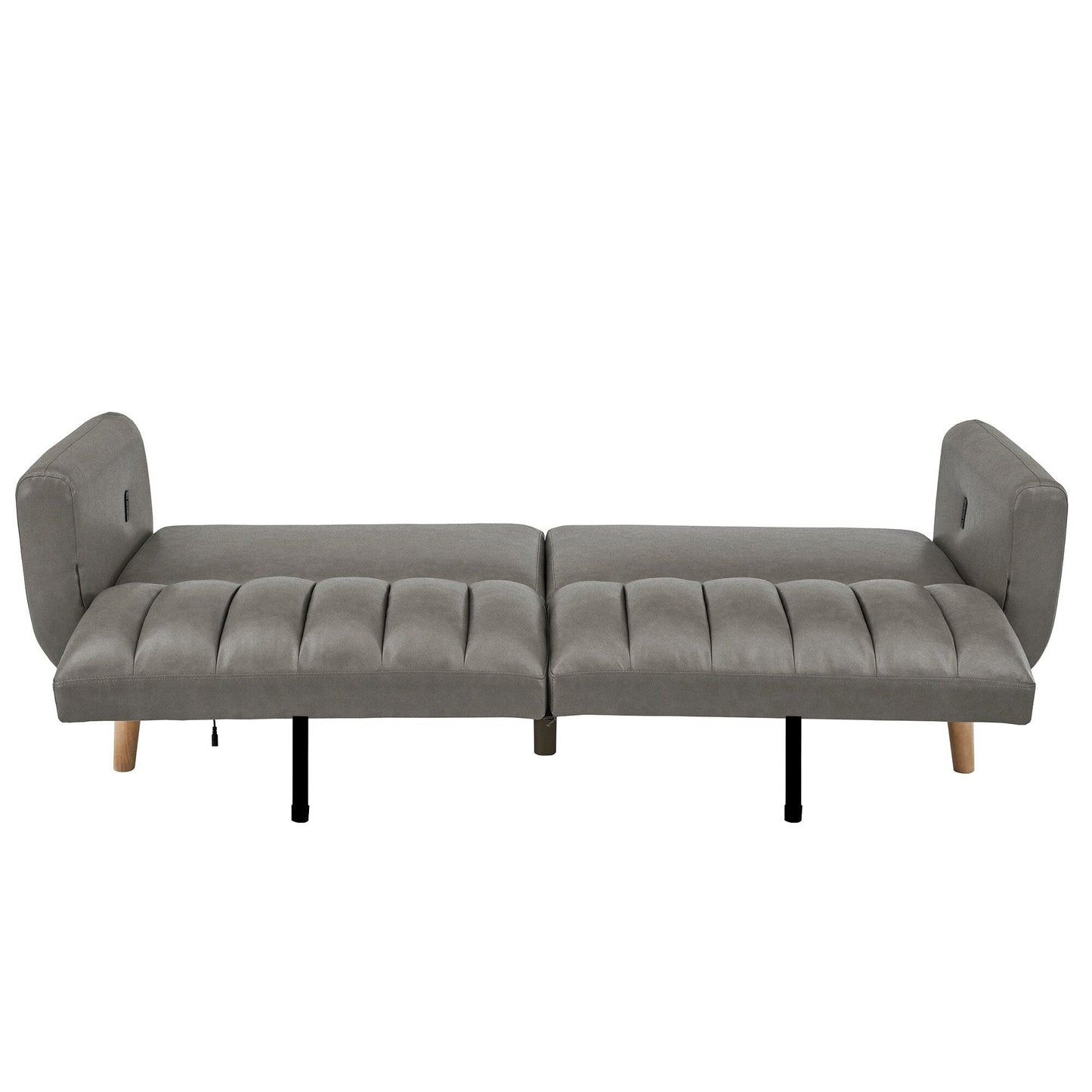 Canapé-lit futon convertible rembourré Sogndal à dossier divisé avec ports de chargement USB par iNSPIRE Q Modern