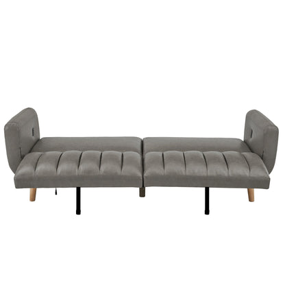 Canapé-lit futon convertible rembourré Sogndal à dossier divisé avec ports de chargement USB par iNSPIRE Q Modern