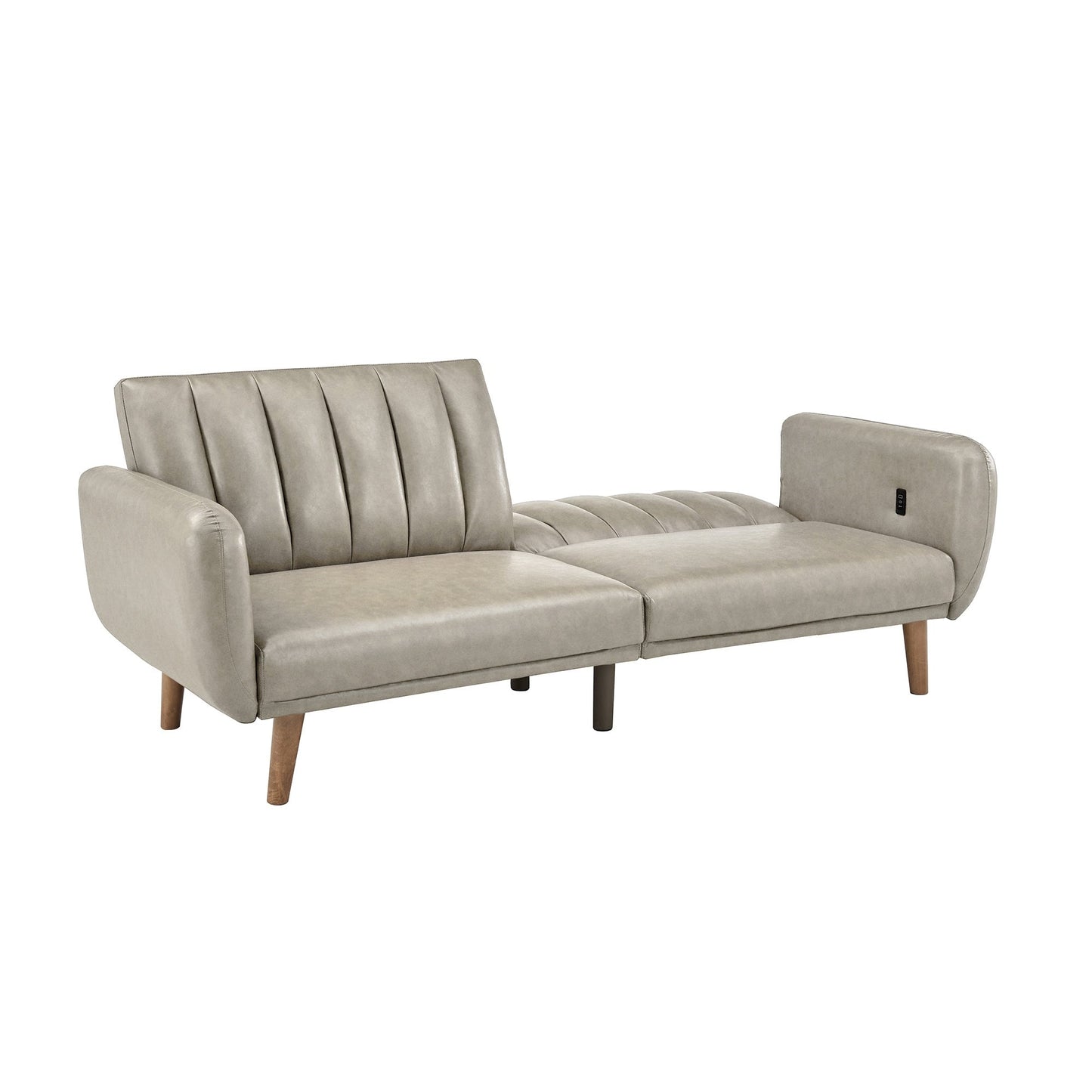 Canapé-lit futon convertible rembourré Sogndal à dossier divisé avec ports de chargement USB par iNSPIRE Q Modern