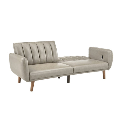Canapé-lit futon convertible rembourré Sogndal à dossier divisé avec ports de chargement USB par iNSPIRE Q Modern