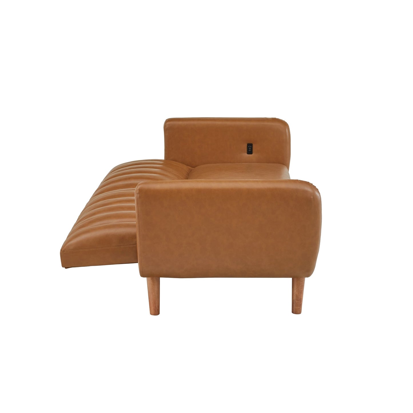 Canapé-lit futon convertible rembourré Sogndal à dossier divisé avec ports de chargement USB par iNSPIRE Q Modern