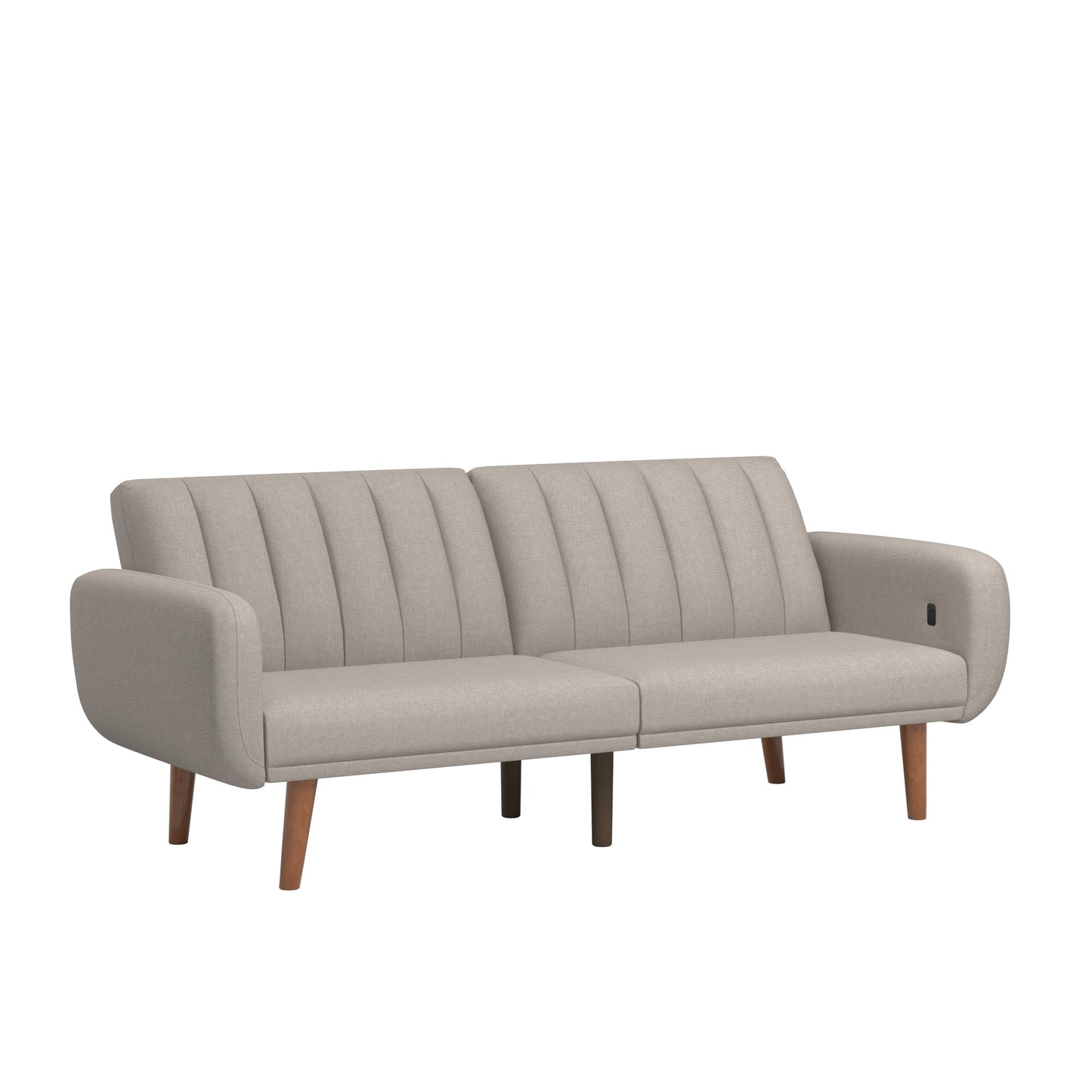 Canapé-lit futon convertible rembourré Sogndal à dossier divisé avec ports de chargement USB par iNSPIRE Q Modern