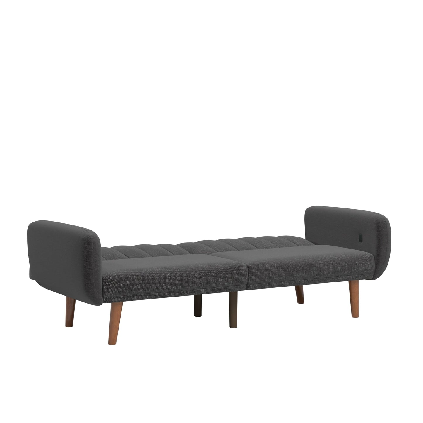 Canapé-lit futon convertible rembourré Sogndal à dossier divisé avec ports de chargement USB par iNSPIRE Q Modern