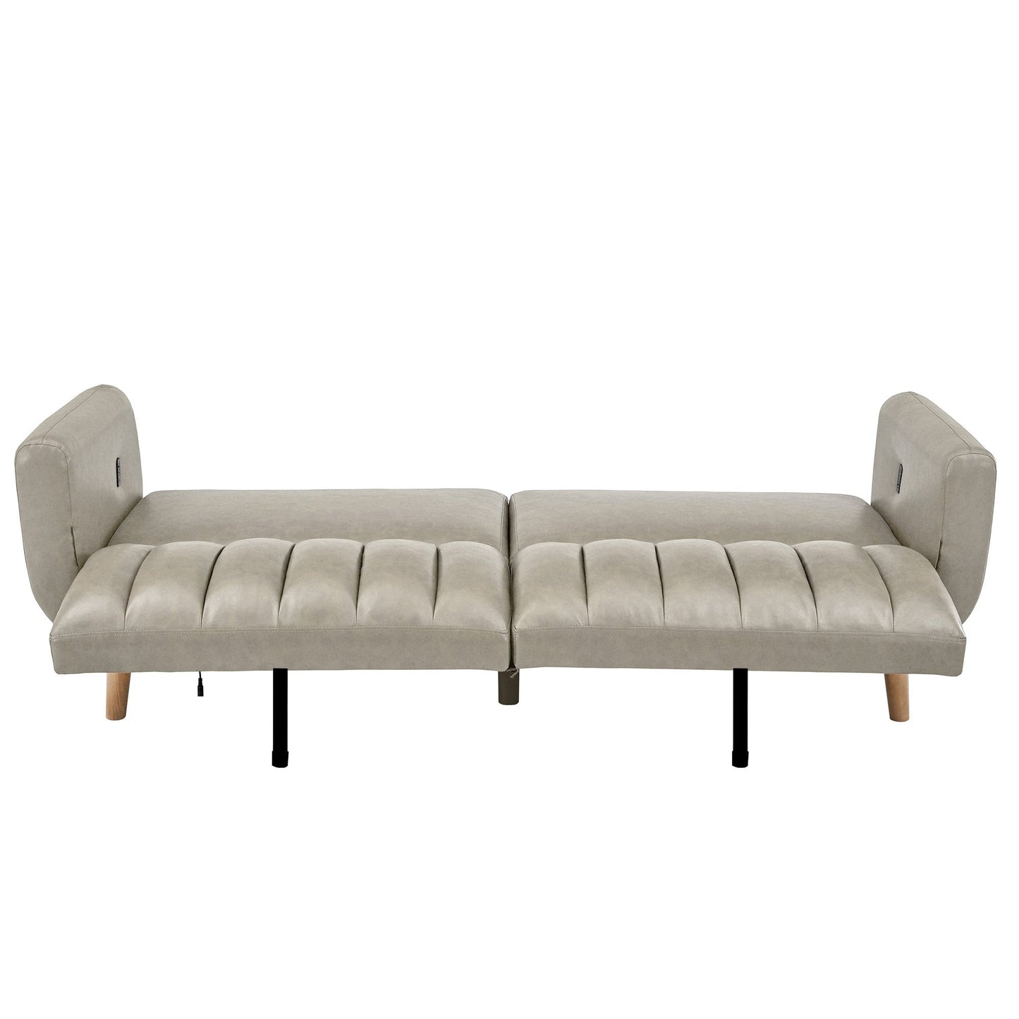Canapé-lit futon convertible rembourré Sogndal à dossier divisé avec ports de chargement USB par iNSPIRE Q Modern