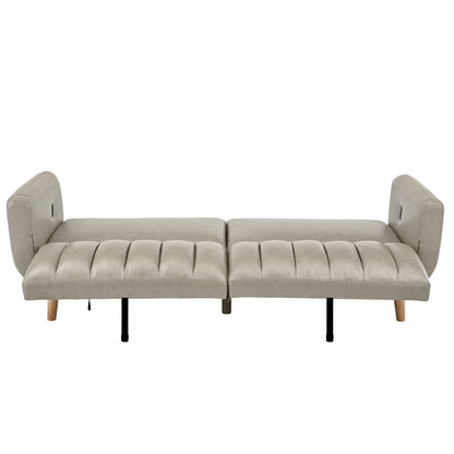 Canapé-lit futon convertible rembourré Sogndal à dossier divisé avec ports de chargement USB par iNSPIRE Q Modern
