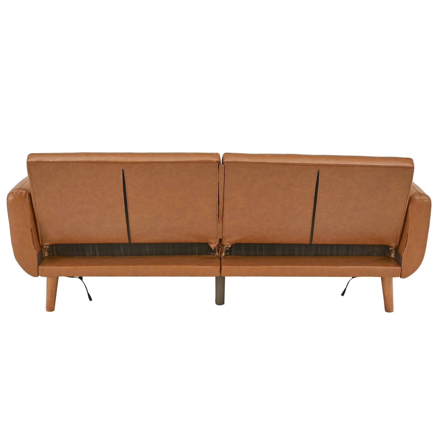 Canapé-lit futon convertible rembourré Sogndal à dossier divisé avec ports de chargement USB par iNSPIRE Q Modern
