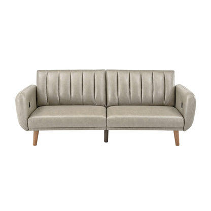 Canapé-lit futon convertible rembourré Sogndal à dossier divisé avec ports de chargement USB par iNSPIRE Q Modern