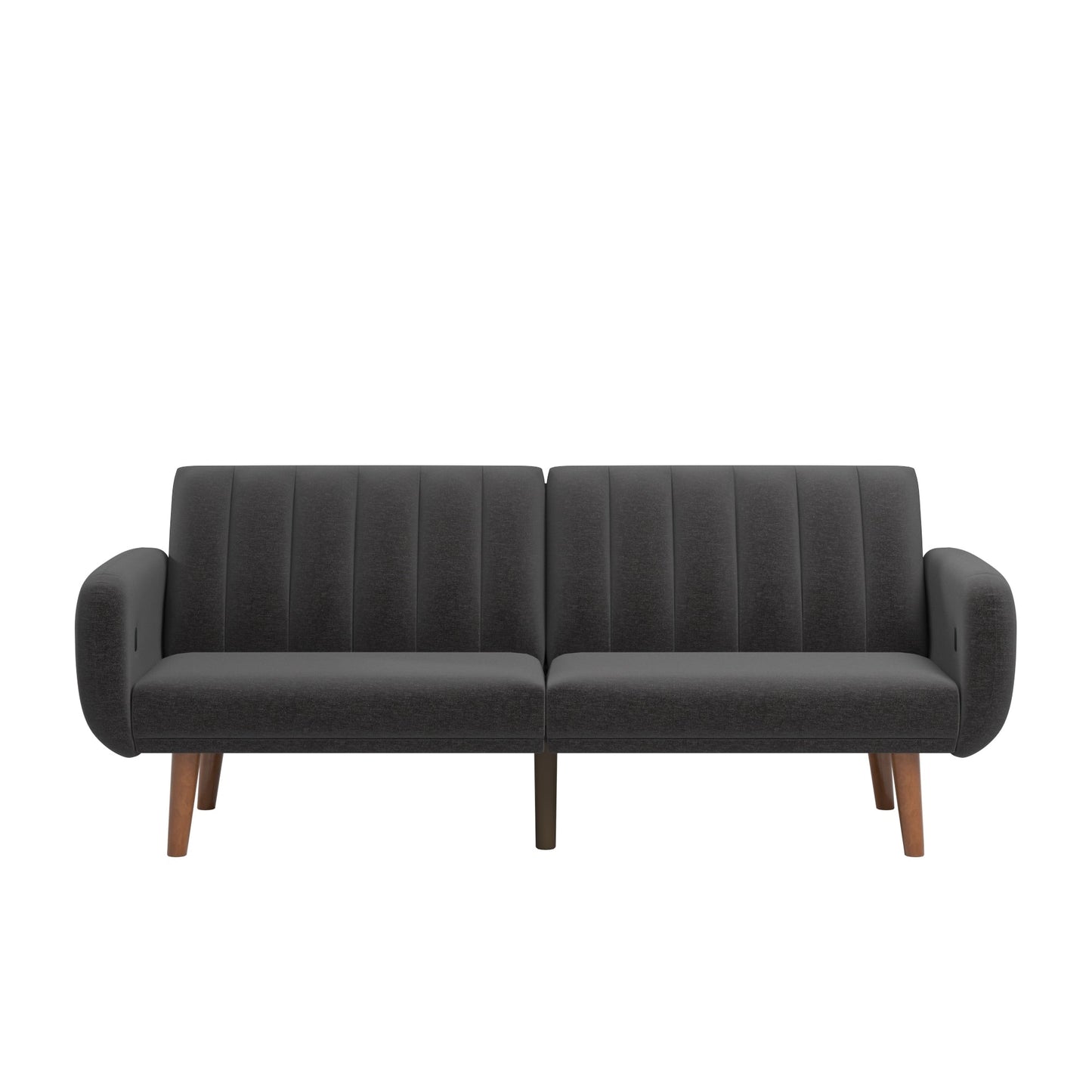 Canapé-lit futon convertible rembourré Sogndal à dossier divisé avec ports de chargement USB par iNSPIRE Q Modern