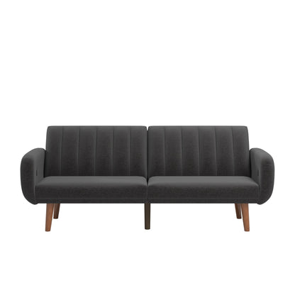 Canapé-lit futon convertible rembourré Sogndal à dossier divisé avec ports de chargement USB par iNSPIRE Q Modern