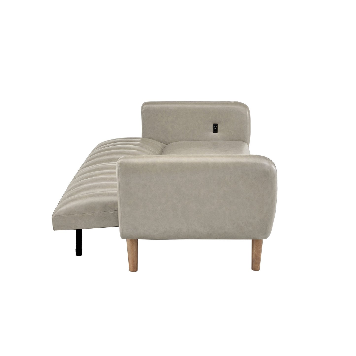 Canapé-lit futon convertible rembourré Sogndal à dossier divisé avec ports de chargement USB par iNSPIRE Q Modern