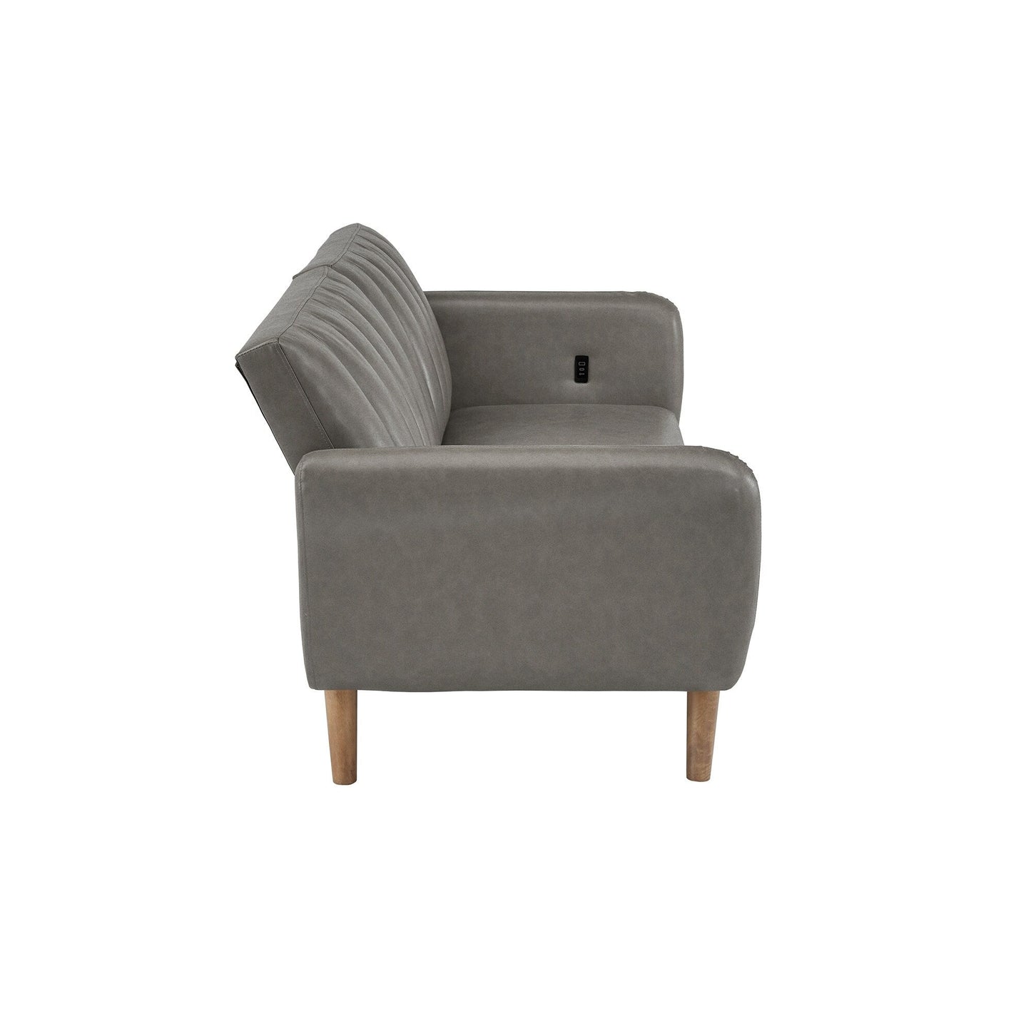 Canapé-lit futon convertible rembourré Sogndal à dossier divisé avec ports de chargement USB par iNSPIRE Q Modern