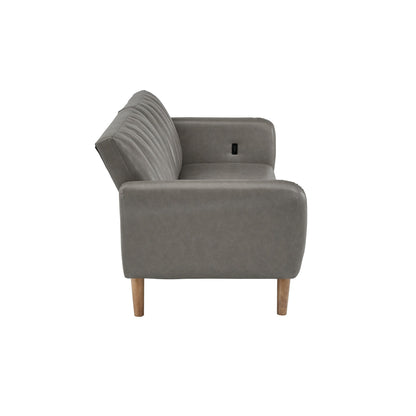 Canapé-lit futon convertible rembourré Sogndal à dossier divisé avec ports de chargement USB par iNSPIRE Q Modern