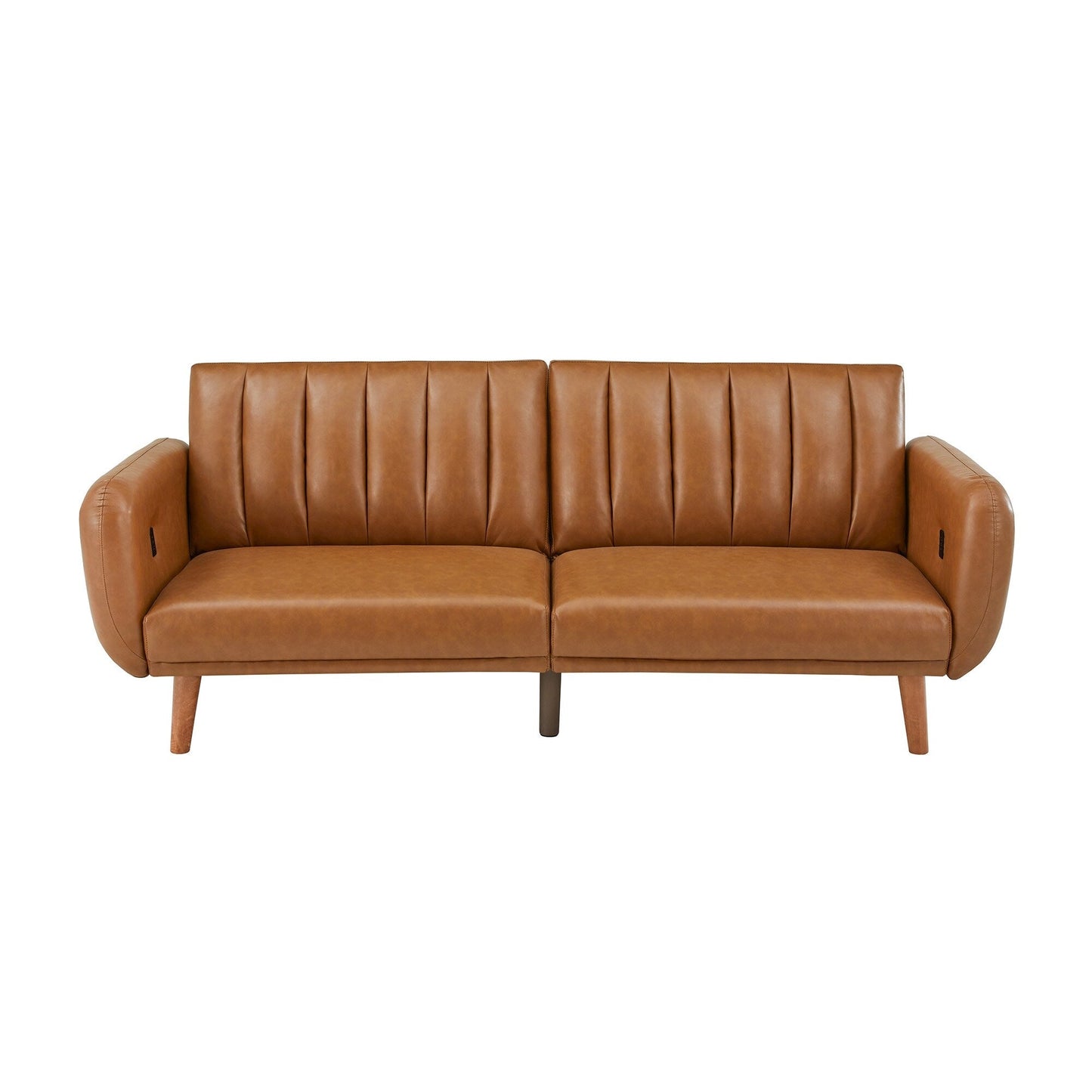 Canapé-lit futon convertible rembourré Sogndal à dossier divisé avec ports de chargement USB par iNSPIRE Q Modern