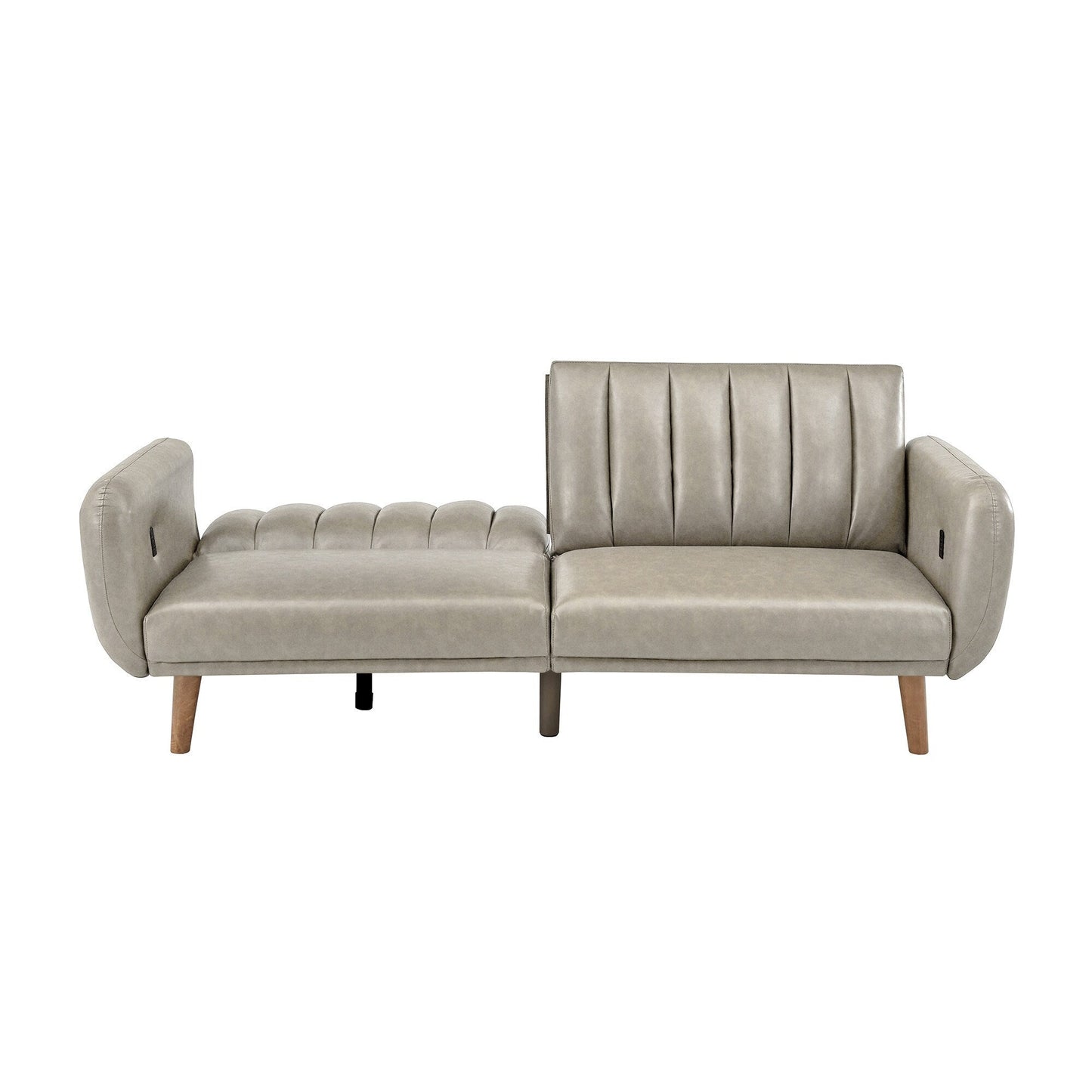 Canapé-lit futon convertible rembourré Sogndal à dossier divisé avec ports de chargement USB par iNSPIRE Q Modern