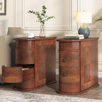 Table d'appoint étroite à deux tiroirs en bois massif